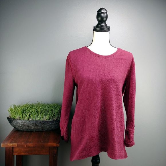 neon buddha Tops - Neon Buddha Maroon Long Sleeved Sweatshirt